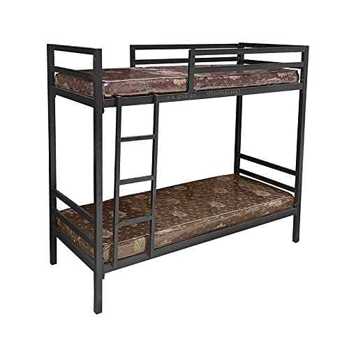 Image of s k grill art Wrought Iron Metal Bunk Bed for Adults Matte Black (Small Single 2.5 x 6 feet)