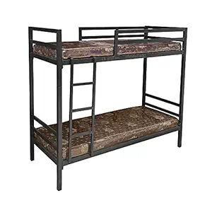 s k grill art Wrought Iron Metal Bunk Bed for Adults Matte Black (3.5 x 6 feet)