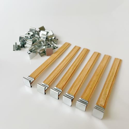 Mechas de madera doble capa con soporte 50 sets 5.1 x 0.5 in miniatura 5