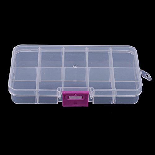 F Fityle 3 Pcs Caixa De Plástico 10 Grades Equipamento De Pesca Organizador De Caixa De Armazenament