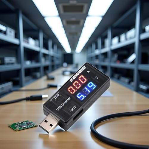 Image of Black USB Voltmeter,Ammeter Voltage Power Capacity Tester Current Meter,USB Tester Type, Dual USB Current Voltage Charger Voltage Testers