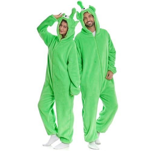 HSCTEK Alien Onesie Costume Adult Women Men Cute Funny Space Pajamas Clothes XL