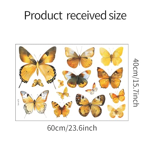 14 Piezas Stickers Vinilo Mariposas Amarillas para Pared miniatura 6
