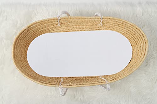 Tontukatu Bassinet Sheet Set 4 Pack Snug Fitted Cradle Fitted Sheets, Stretchy Ultra Soft, For Oval Rectangle Hourglass Bassinet Mattress, Unisex Boy Girl, Green/Grey/White/Lt Blue #TOP6