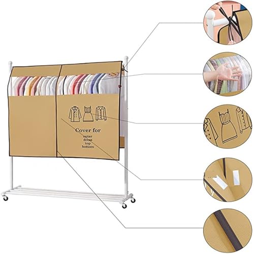 Garment Bags Encrypted Oxford Cloth Clothing Dust Cover, Floor Hanger Clothing Dust Bag, Three-dimensional Dust Cover Cloth Clothing dust Cover (Size : 150X120cm)3