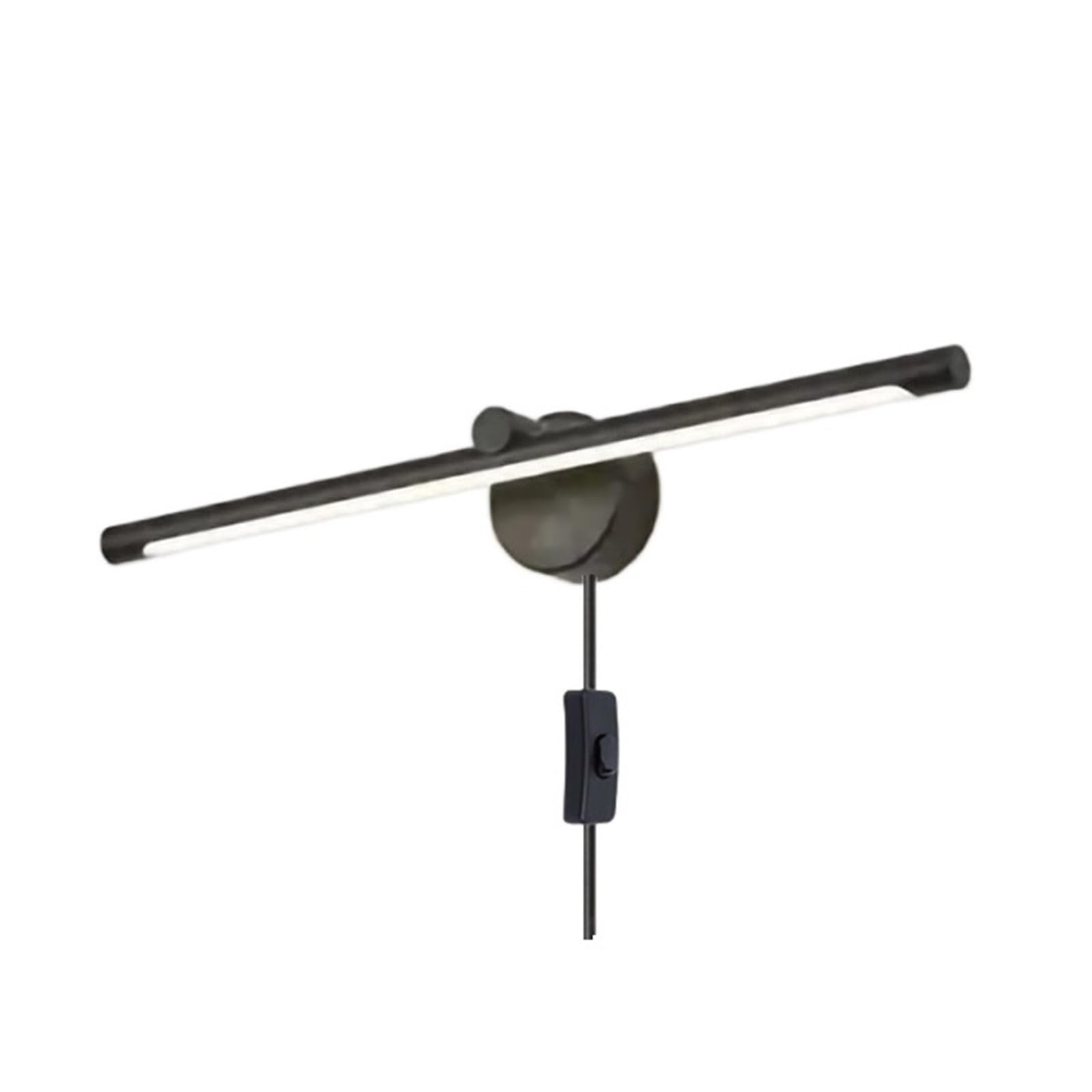 Spiegelleuchte LED-Wandleuchte mit Schalter, Touch-Dimmung, Bewegungsmelder, Badezimmer-Wandleuchte, 40 cm, 55, AC85 – 265 V, Innenbeleuchtung Stabile Beleuchtung(Cool,Black 55cm plug)