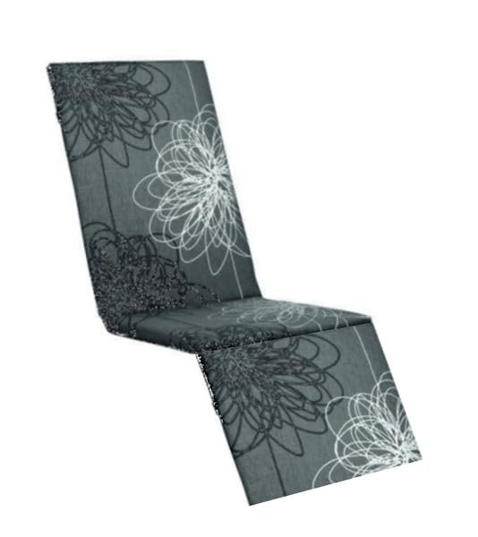 KETTtex EXKLUSIV Auflage Basic-Relaxsessel Anthrazit Floral I Gartenstuhl Polster 160x48x4cm I KTH2 Sitzauflage weich & hautfreundlich I Robuste Stuhlauflage...