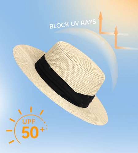 Sombrero de paja para mujer con ala ancha para verano miniatura 2