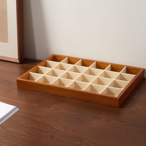 Oirlv Solid Wood Jewelry Tray,Jewelry Drawer Organizer,24 Grid(Cream) by Oirlv - Used condition - Image 8