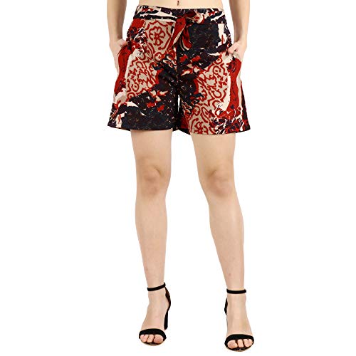 Image of POPWINGS Casual Beige Floral Printed Shorts