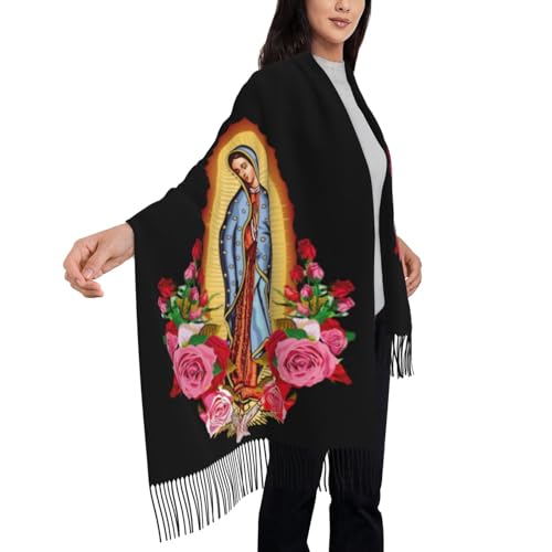 Dsiflylife Chales y envolturas para mujer, diseño floral mexicano, suave, grande, cálida, bufanda para vestidos de noche, Style3, Talla única