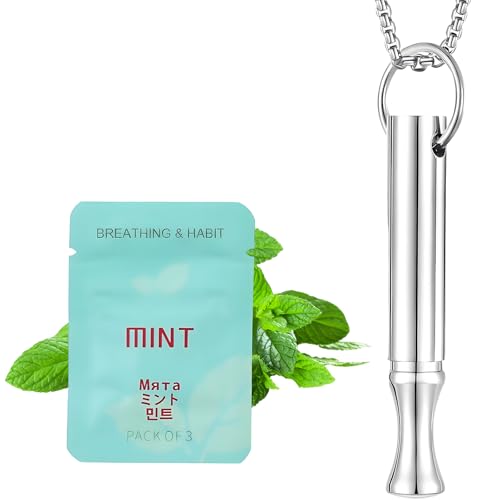 2 PCS Breathing Resistance Necklace with Filter, Breathe Free Necklace for Stress Management, Mindful Breathing Necklace with Resistance, Portable Anxiety Relief Tool for Meditation & Travel