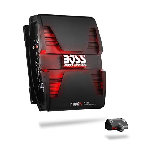 BOSS Audio Systems PT1000 2 Channel Car Amplifier - 1000 Watts, Full Range, Class A/B, 2-8 Ohm Stable, Mosfet Power Supply, Bridgeable