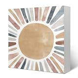 Yetmadi Boho Sunshine Nursery Wood Box Sign - Neutral Boho Nursery Decor for Girl & Boys, Desk & Playroom Decor, 5x5