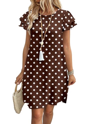 OFEEFAN Polka Dot Spring Summer Dresses for Women Casual Boho