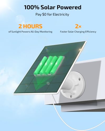 Image of Solar Powered Wireless Security Camera System, Outdoor PTZ Surveillance Kit | 100% Solar Powered, 360 PTZ Control, Color Night Vision, Human Detection, 2-Way Audio, No Monthly Fee