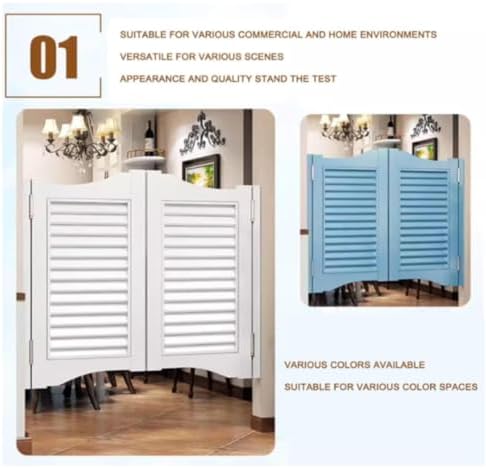 Custom Light Blue Solid Wood Interior Swinging Cafe Door, Half Door for Bar & Kitchen, Size: W140xH90cm (55.1" x 35.4") - Stylish Swinging Doors for Home Decor