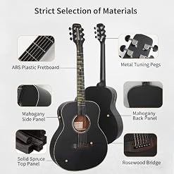 Poputar T2 Guitare Acoustique, guitare acoustique 36 pouces, Kit De Guitare Naturelle Pour Débutants, APPLICATION intelligente, Touche 96 LED, enseignement vidéo, mode de jeu, mode entraînement - Les Beatles, Paul McCartney, John Lennon, RIngo Starr, George Harrison Poputar T2 Guitare Acoustique, guitare acoustique 36 pouces, Kit De Guitare Naturelle Pour Débutants, APPLICATION intelligente, Touche 96 LED, enseignement vidéo, mode de jeu, mode entraînement – Image 2