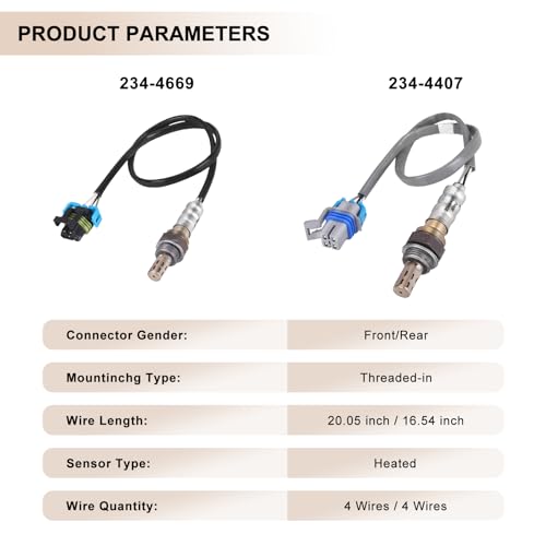 Sensor de Oxígeno Upstream y Downstream 4 Piezas para Chevy y GMC 2003-2006 miniatura 2