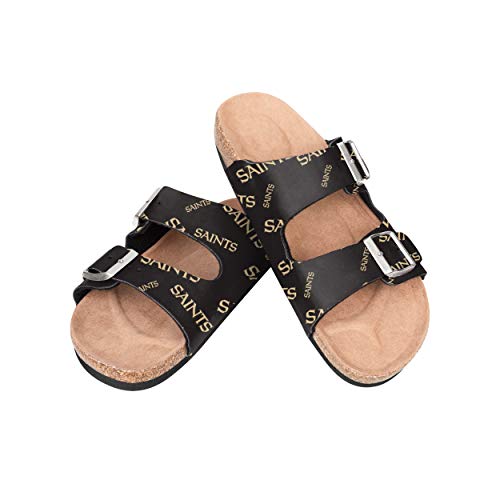New Orleans Saints NFL Womens Mini Print Double Buckle Sandal - S (5-6)