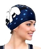 BONDYEUN Swim Cap for Long Hair Kids Junior Men Women with Short or Medium Hair Blue Lovely Koala Si