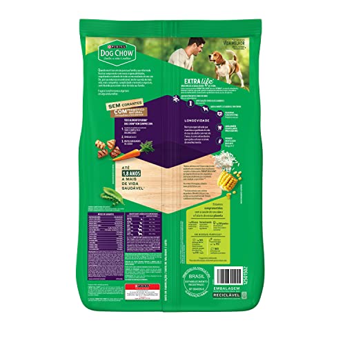 Ração Dog Chow Adulto Longevidade 7+ Frango e Arroz - 15kg Purina Idosos - Sabor Frango
