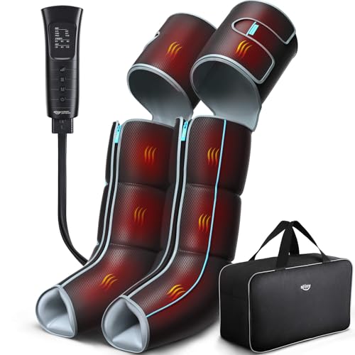 ALLJOY Leg Massager for Circulation and Pain Relief FSA, Sequential Compression Boots for Leg Recovery, Leg Massager with Heat and Compression, FSA/HSA Eligible, Gifts for Men Women