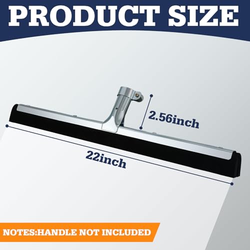 Image of Lasnten 4 Pcs Double Foam Floor Squeegee for Concrete 22 Inch Industrial Floor Scrubber Stainless Steel Cleaning Squeegee with Rubber Heavy Duty Broom EVA Foam Blade for Garage Window Pool