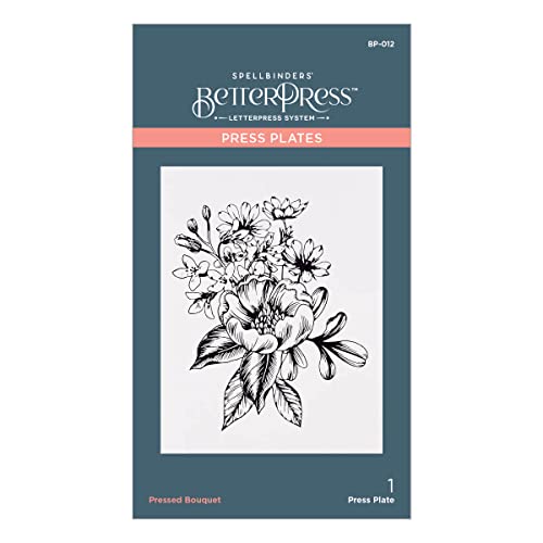 Spellbinders Pressed Bouquet Betterpress Plate, Metal, ONE