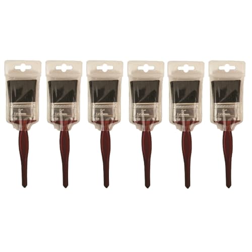 Image of 6 x Bristle Black Paint Painting Decorating Brush 2 Inch 50mm