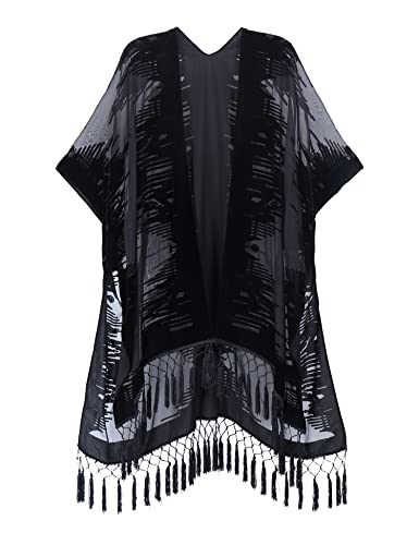 Image of MJ SERECA Women's Casual Long Velvet Kimono