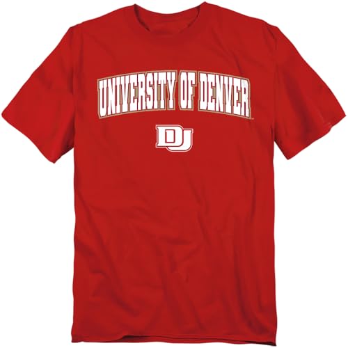 LOGOVISION University of Denver Arch Logo Unisex Adult T Shirt, Red, Large