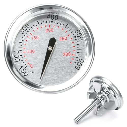Denmay 60540 7581 GRILL Thermometer für Weber Spirit II & I 200/300 Q-Serie Grillthermometer Ersatz für Weber Holzkohlegrill Spirit E/S 210 220 310 Grill Ø 4 6cm