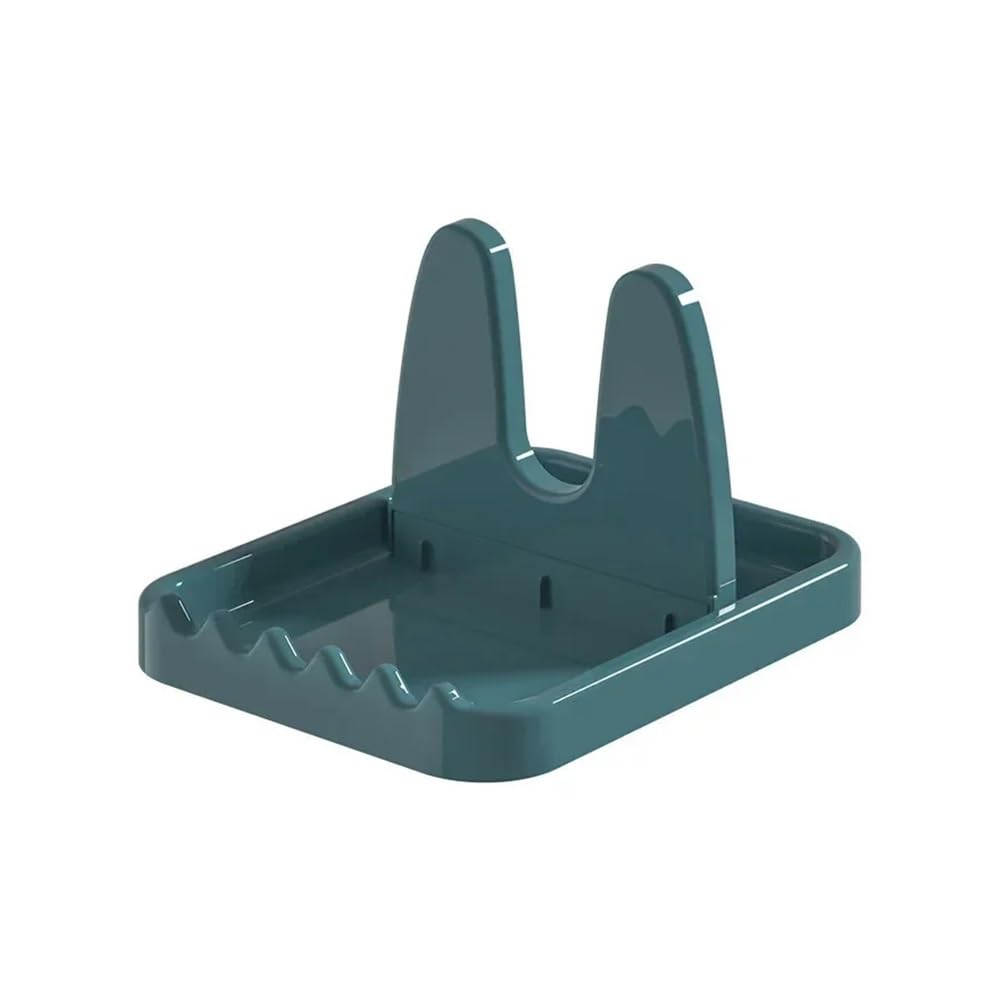 JIUJU 1pc Foldable Pot Lid Rack Stand Kitchen Organizer Plastic Spoon Holderfor(Blue)