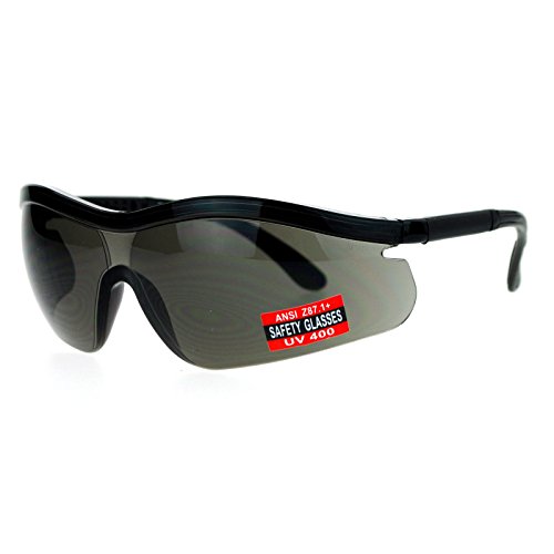 PASTL Protective Safety Glasses UV 400 ANSI Z87.1+ Adjustable Temple All Black