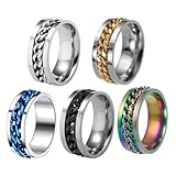 Peosaard Bottle Opener Rings Titanium Steel Beer Bottle Openers Corkscrew Rings for Party 5PCS,Titanium Steel Corkscrew Ring