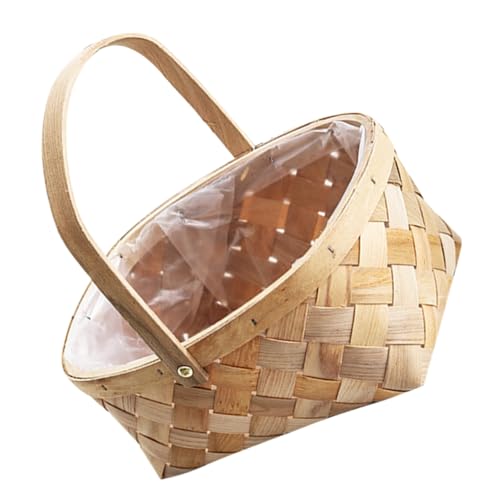 TOVINANNA Panier de Style Simple Tissé à La Main pour Le Rangement Des Plantes pour Les Fleurs Panier de Pot de Fleurs Tissé avec Poignée