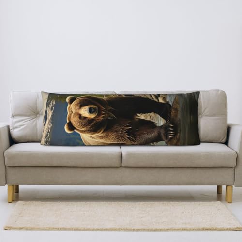 Housse de coussin de corps ours marron idée cadeau de maison idéale - 8