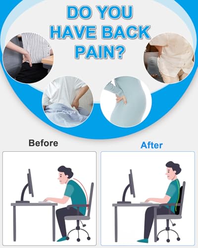 FAOKZE Ergonomisches RückenKissen aus Memory Foam, Memory Foam Rückenkissen für Bürostuhl & Sofa, Rückenkissen Stuhl mit Antistatischem, hautfreundlichem Bezug und für eine Bequeme Sitzhaltung