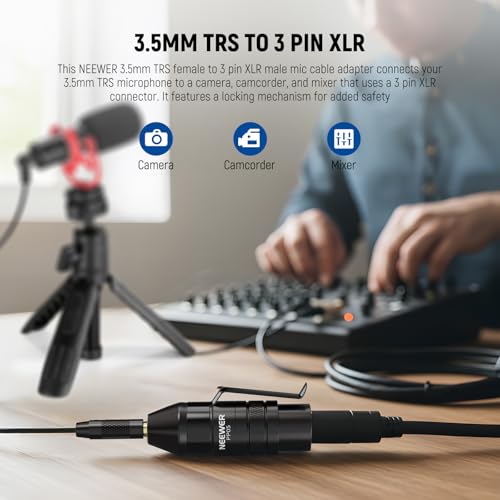 Adaptador NEEWER XLR 3-Pin Macho a 3.5mm Hembra TRS miniatura 2