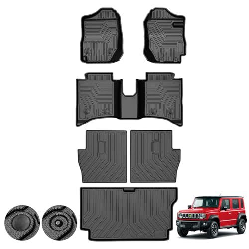 Kotesoto スズキ ジムニーノマド JC74W 5人乗り フロアマット 新型ジムニー セカンドマット Jimny JC74W トランクマット ジムニー JC74W 耐汚れ カーゴ TPE素材 防水 滑り止め アクセサリー 内装 車種専用設計 取付簡単