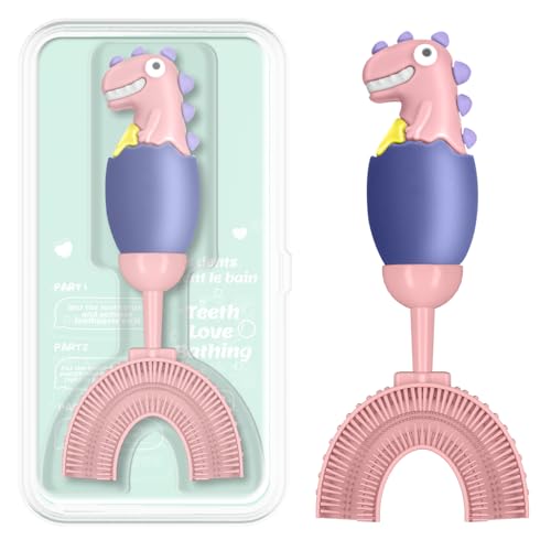 Image of ZMRZ U-Shaped Toothbrush for Kids Ages 2-7， Soft Food-Grade Silicone for Sensitive Gums， 360° Teeth Cleaning Design，Training & Travel-Friendly Toddlers' Toothbrush (Purple)