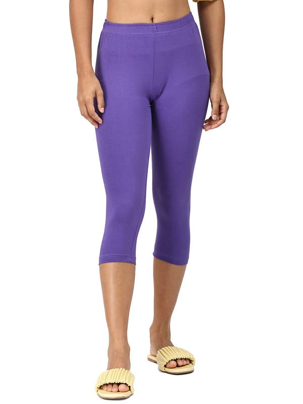Image of Robinbosky Premium Stretchable Cotton Capri Legging for Women | Suitable for Formal wear & Casual wear | High-End Elastic Makes. The Leggings Squat Proof and Durable for Travel, Yoga, & Workout.