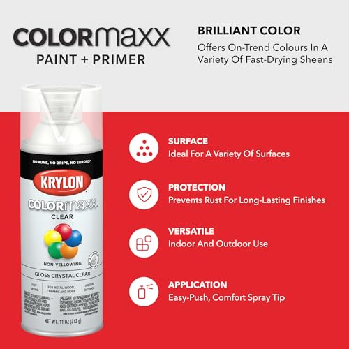 Image of Krylon K05515007 COLORmaxx Spray Paint, Aerosol, Clear