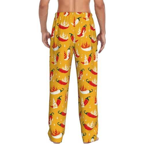 Hot Chilli Print Men'S Pajama Pants Soft Sleep Lounge Pants With Pockets-3