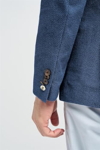 Veste été décontractée chic blazer bleu chevrons pour terrasse