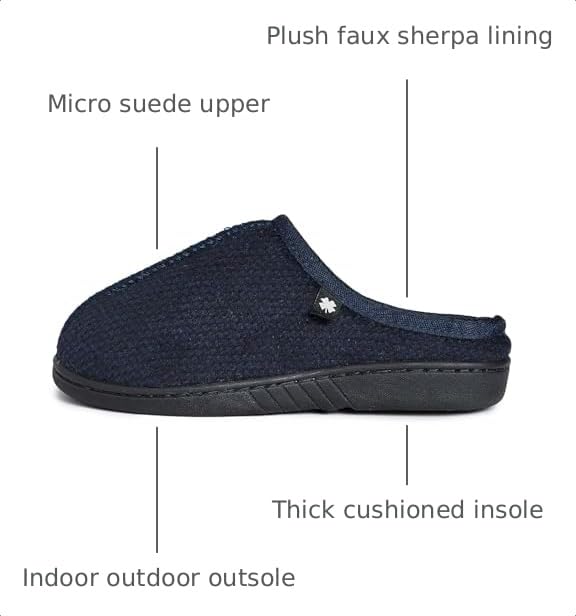 Image of Lucky Brand Boys Micro Suede Sherpa Clog Slippers Warm Cozy Indoor Outdoor Slip On House Shoes Plush Lined Comfort Clogs