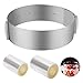 ZITFRI Molde Redondo Para Pasteles 16-30 cm Ajustable Aro Con Escala Aro Redondo Repostería con 2* Rollos de Acetato Reposteria Molde para Tarta Pastel Aros de Emplatar Anillo Pastel Acero Inoxidable