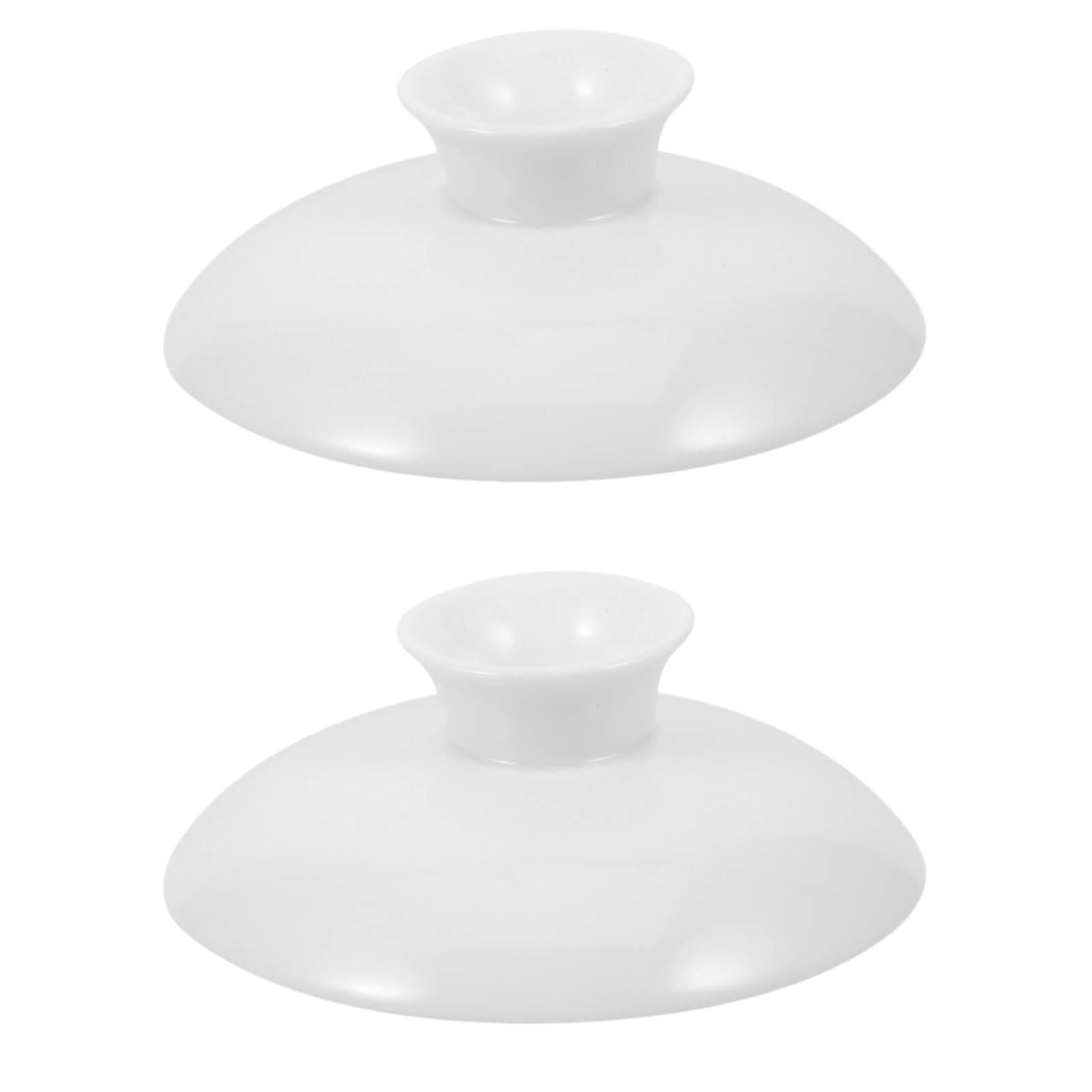 2pcs Ceramic Tea Cup Lid, White Teaware Mug Cover, Replacement Lid for Tea Bowl, Mug, Teapot, 3.07x3.07x2.28 Inch, Ideal for Home Use