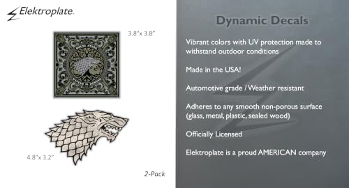 Image of Elektroplate House Stark Sigil Premium Dynamic Car Decal Set of 3
